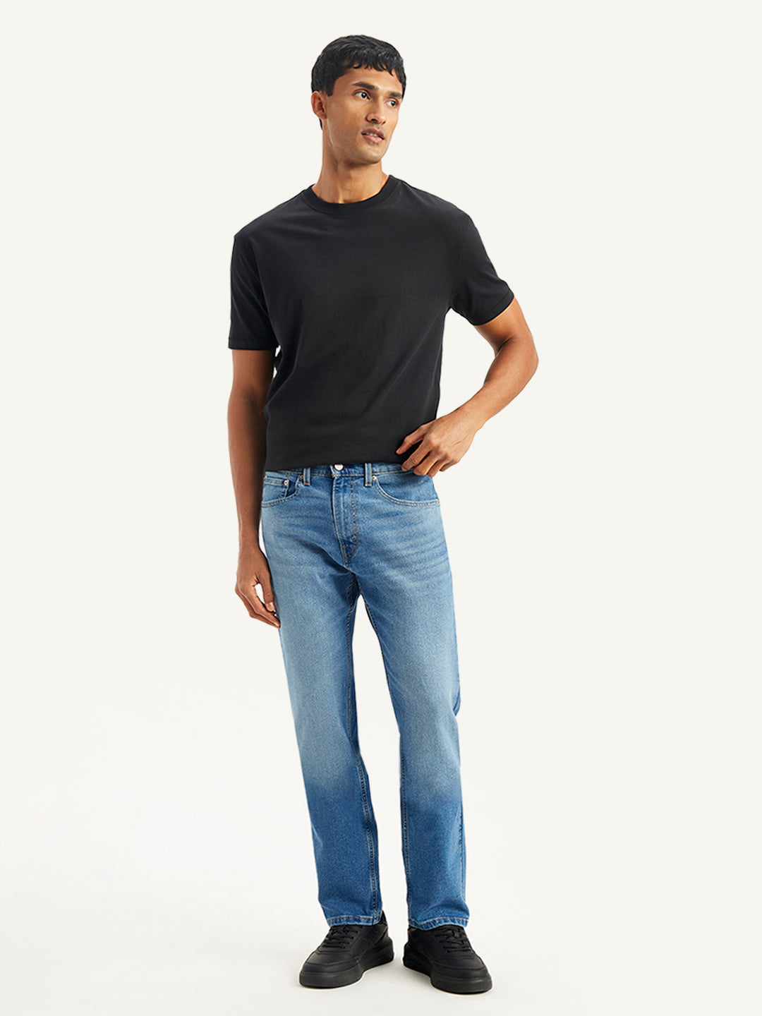 Men's 505 Solid Blue Jeans