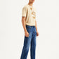 Men's 505 Blue Straight Fit Mid Rise Jeans - Side View