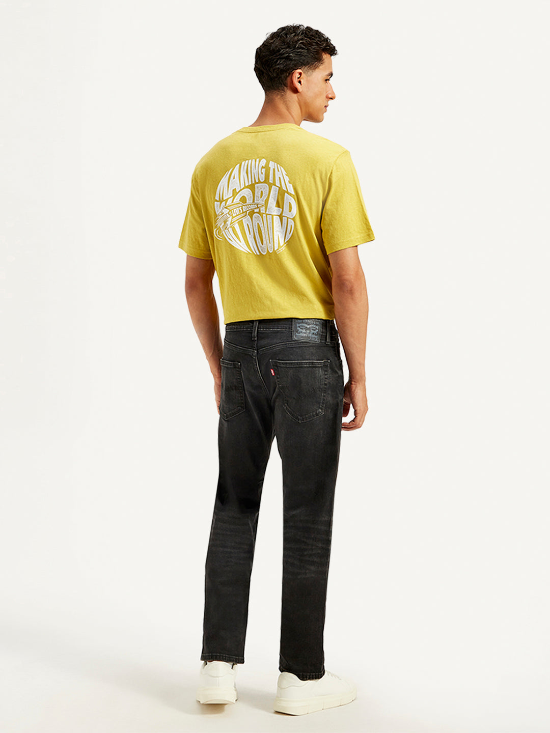 Men's 505 Black Straight Fit Mid Rise Jeans - Main Image