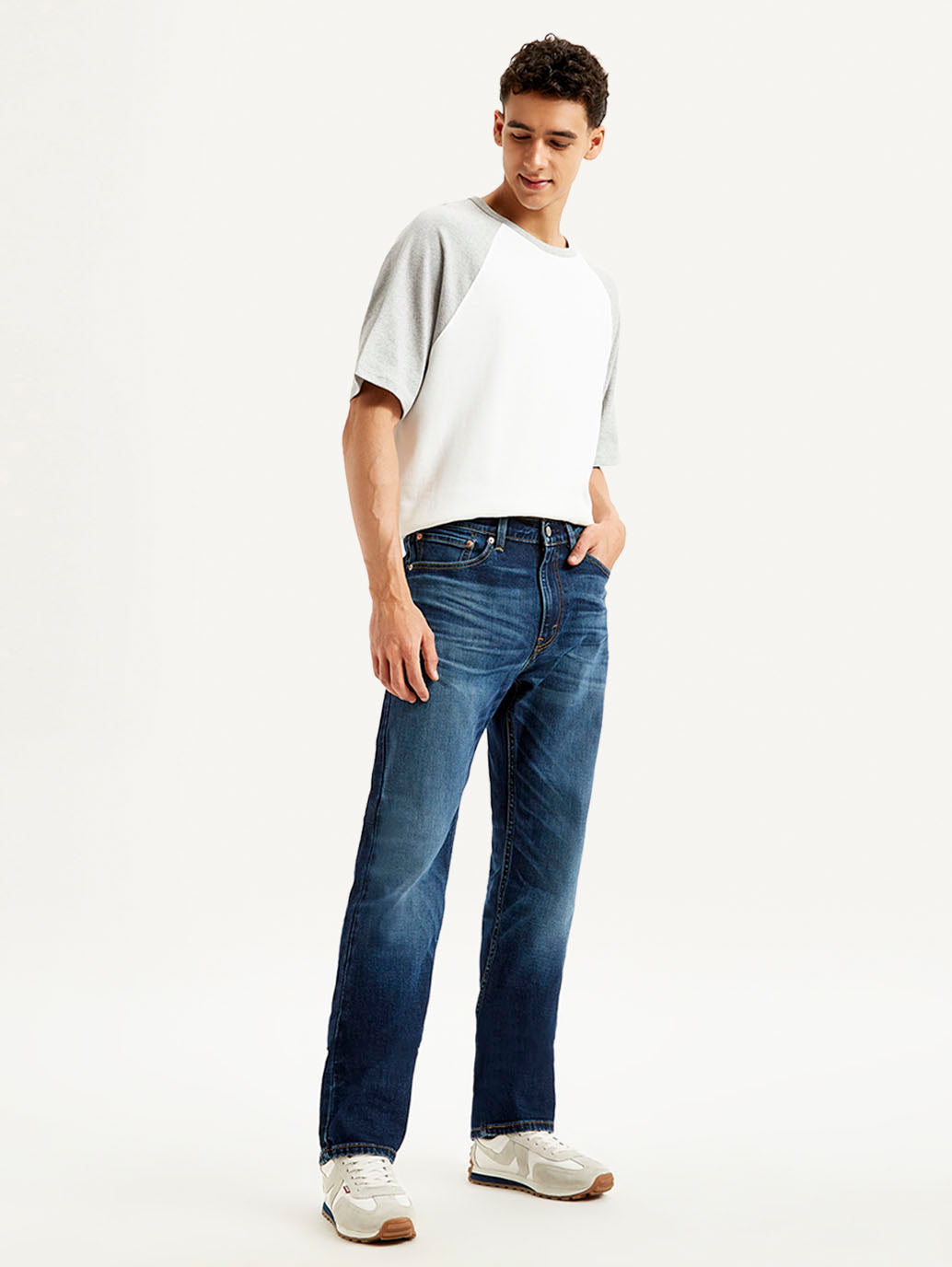 Men's 505 Navy Blue Straight Fit Mid Rise Jeans