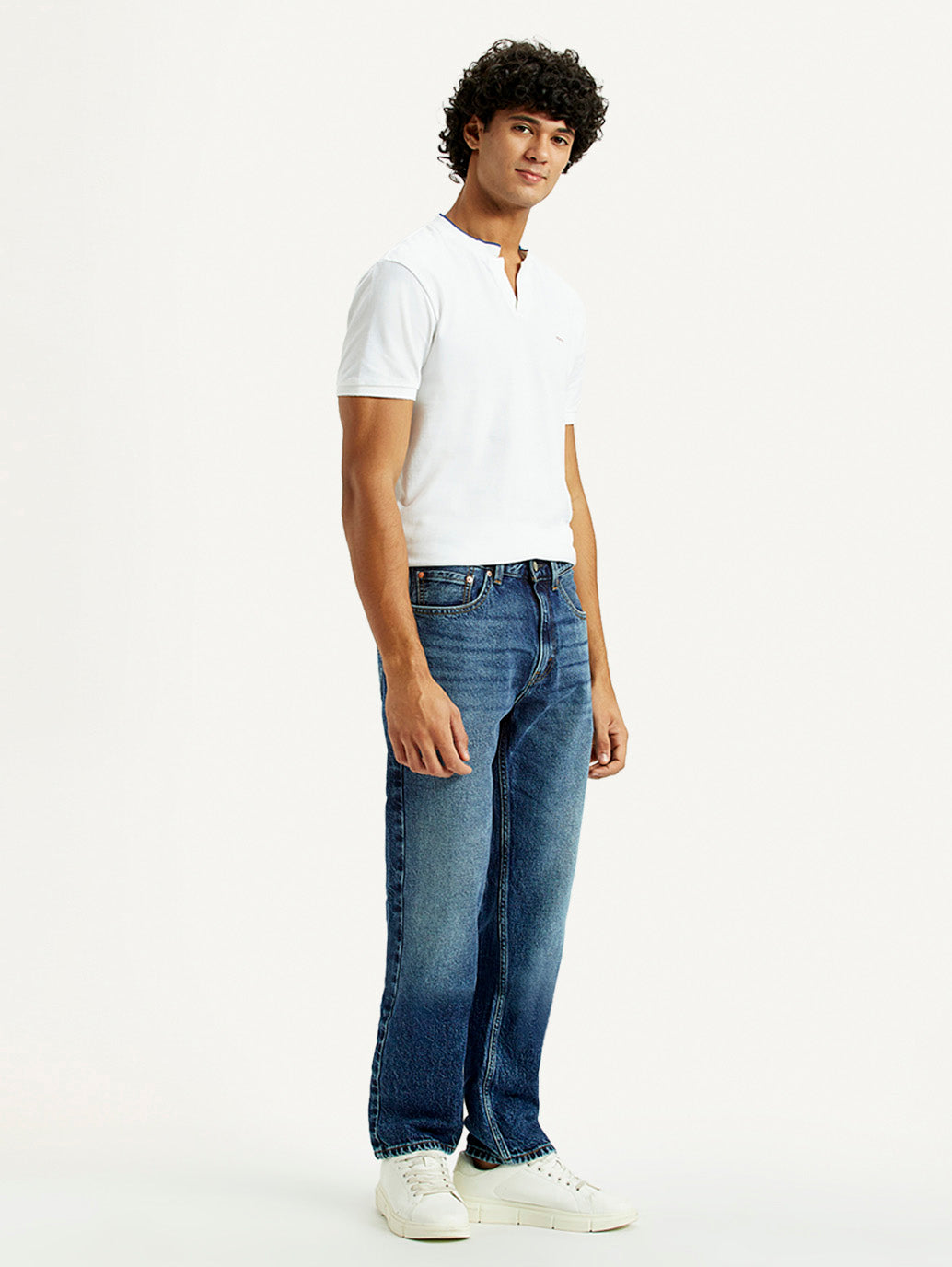Men's 505 Indigo Straight Fit Mid Rise Jeans - Side View