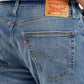 Men's 505 Blue Straight Fit Mid Rise Jeans - Detail View