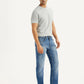 Men's 505 Blue Straight Fit Mid Rise Jeans - Side View