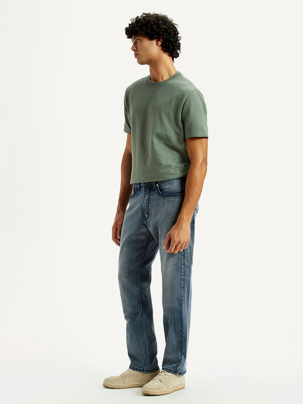 Men's Tinted 505 Dark Indigo Straight Fit Mid Rise Jeans - Side View