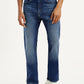 Men's 505 Light Indigo Straight Fit Mid Rise Linen Jeans - Front View