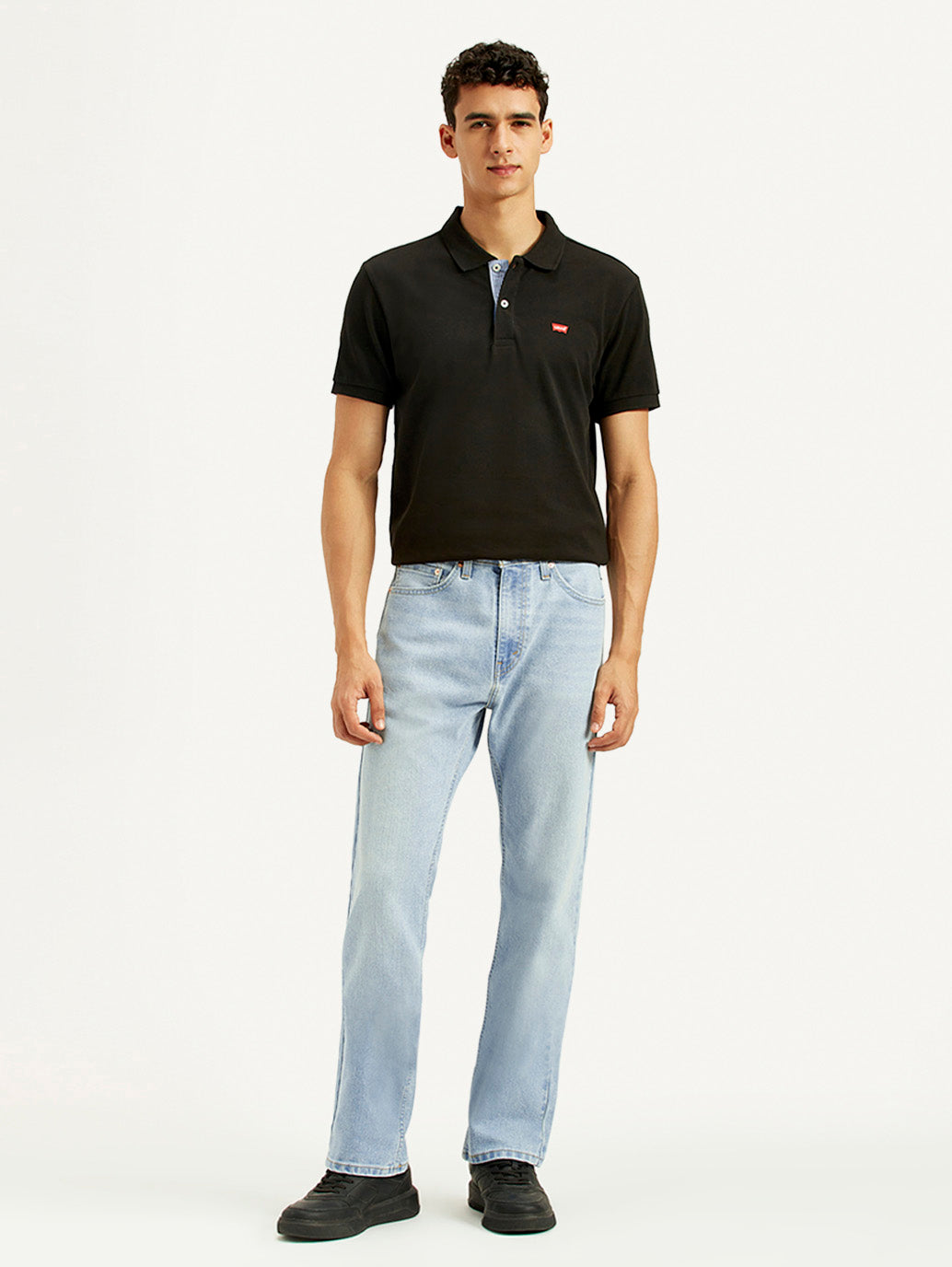 Men's 505 Light Indigo Straight Fit Mid Rise Jeans - Front View