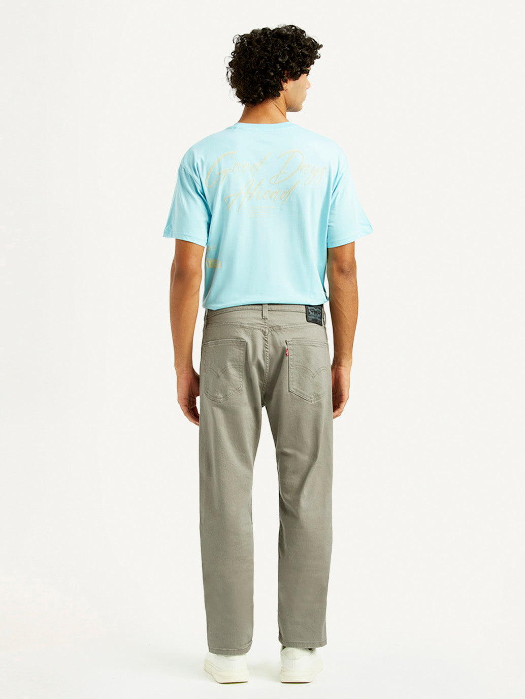 Men's 505 Grey Overdyed Straight Fit Mid Rise Jeans - Back View