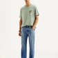 Men's 505 Blue Straight Fit Mid Rise Jeans - Styleshot View