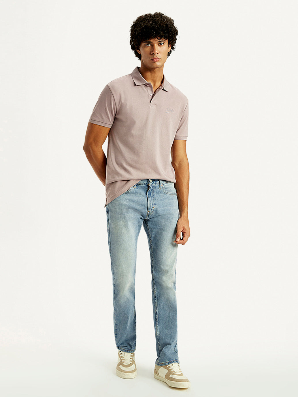 Men's Tinted 505 Light Indigo Straight Fit Mid Rise Kooltex Jeans