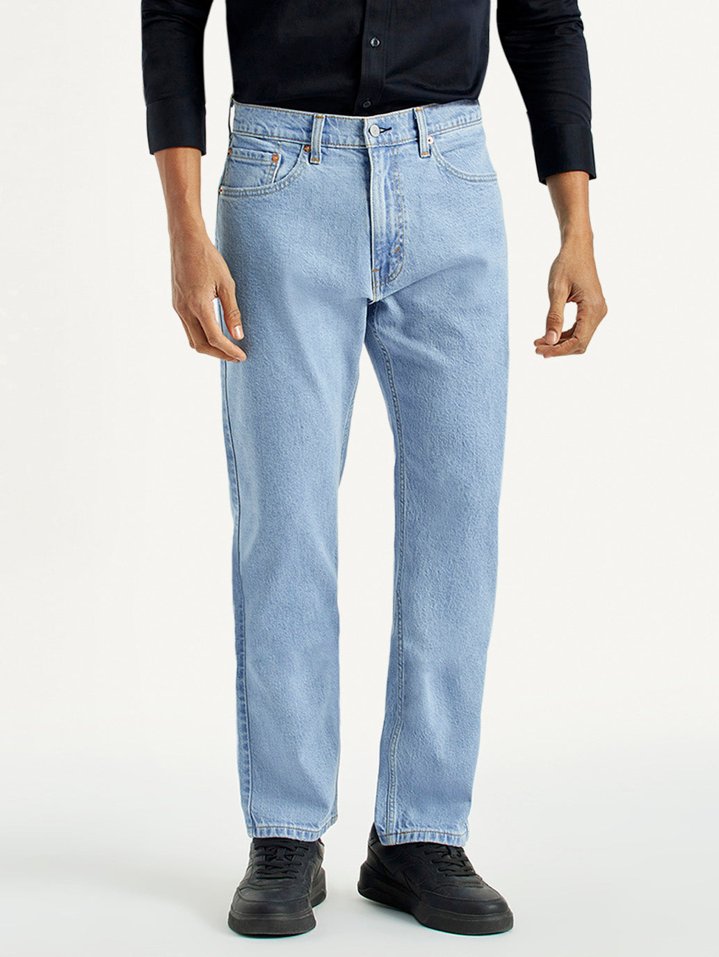 Men's 505 Light Indigo Straight Fit Mid Rise Jeans - Front View