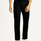 Men's 505 Black Straight Fit Mid Rise Jeans - Front View