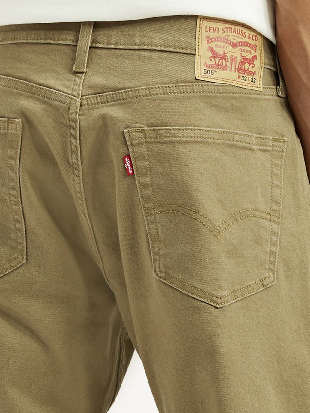 Men's 505 Khaki Overdyed Straight Fit Mid Rise Jeans