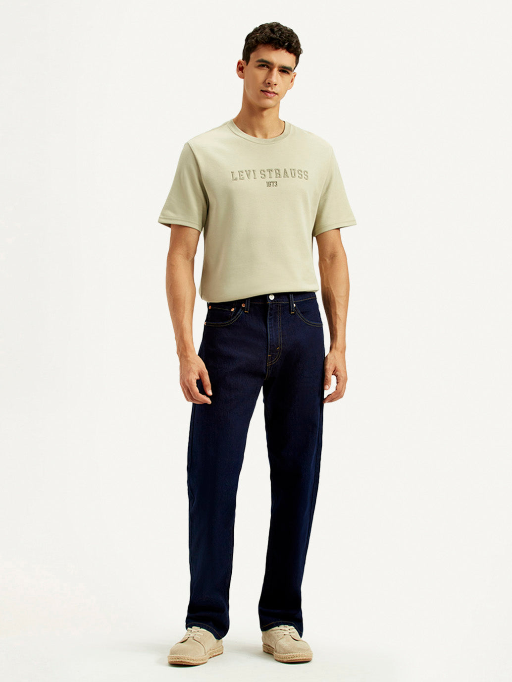 Men's 505 Navy Blue Straight Fit Mid Rise Jeans