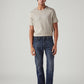Men's 505 Dark Blue Straight Fit Mid Rise Cross Hatch Jeans - Front View