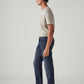 Men's 505 Dark Blue Straight Fit Mid Rise Cross Hatch Jeans - Side View