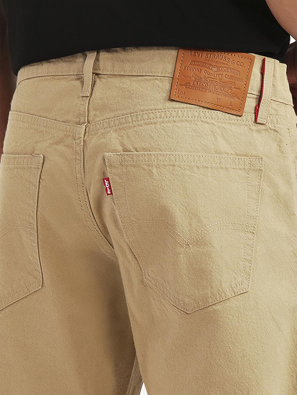 Men's 505 Beige Straight Fit Mid Rise Overdyed Jeans - Detail View