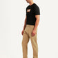 Men's 505 Beige Straight Fit Mid Rise Overdyed Jeans - Side View