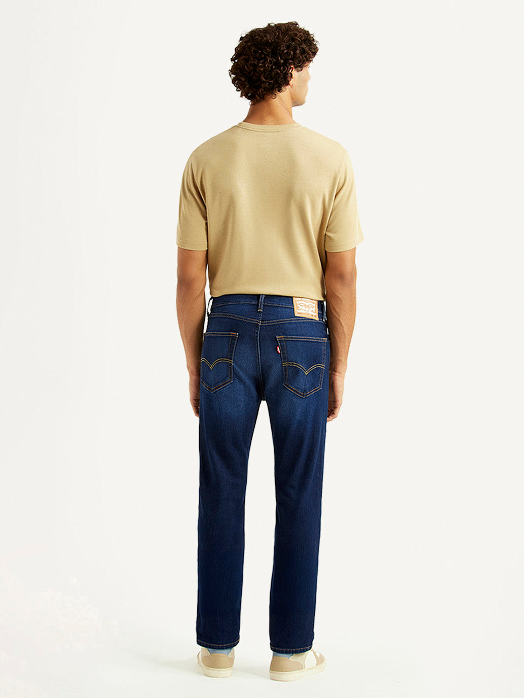 Men's 505 Navy Straight Fit Mid Rise Jeans - Back View