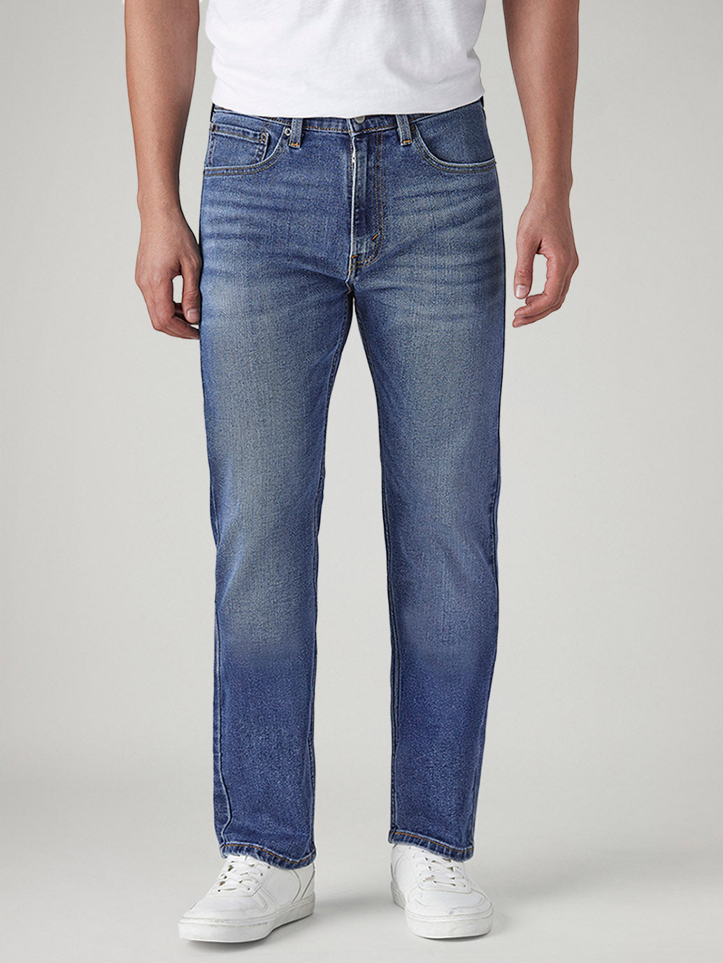 Men's 505 Blue Straight Fit Mid Rise Jeans - a4dcb526-ec7f-466a-bd4b-2645bd8c401e View
