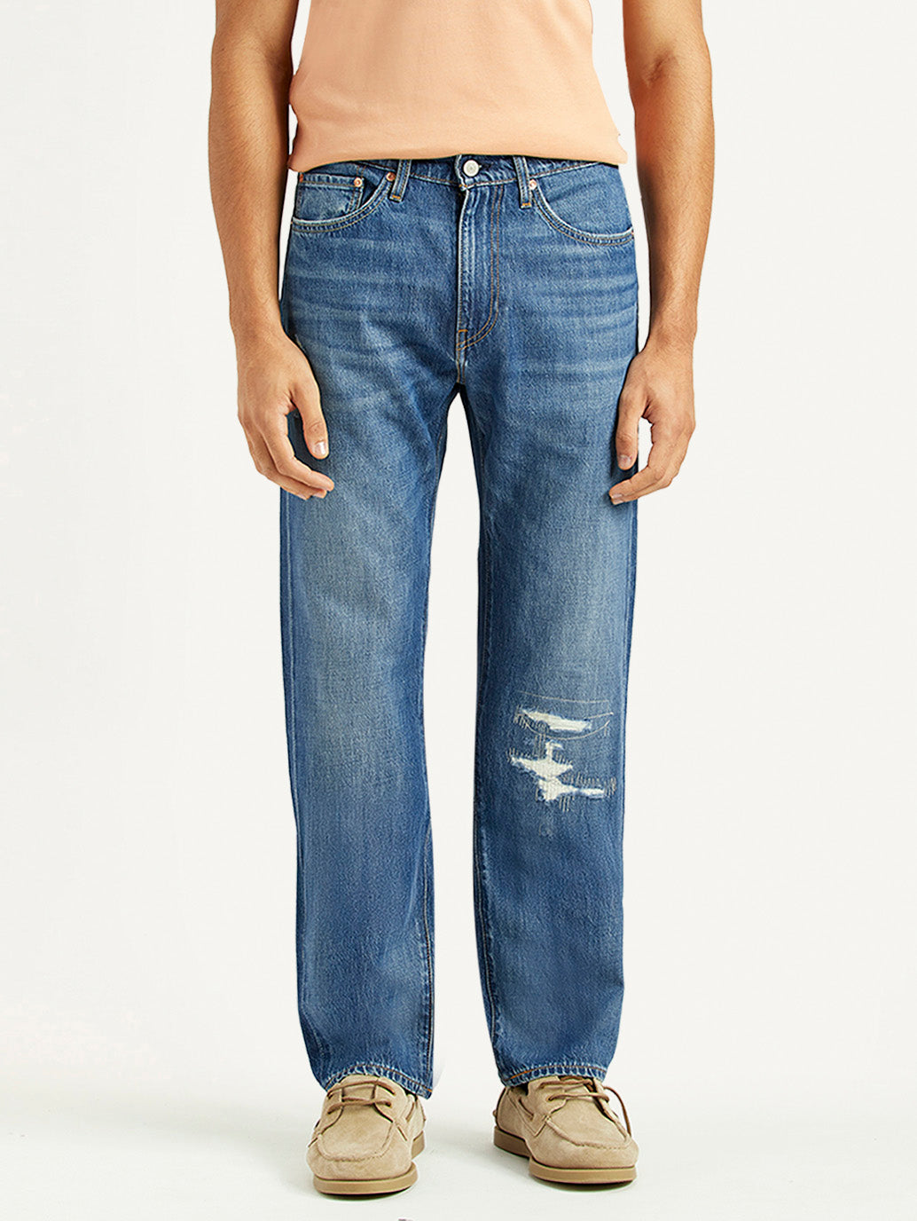 Men's 505 Blue Straight Fit Mid Rise Selvedge Jeans – Levis India
