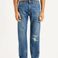 Men's 505 Blue Straight Fit Mid Rise Selvedge Jeans - Front View