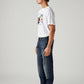 Men's 505 Dark Blue Straight Fit Mid Rise Selvedge Jeans - Side View