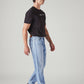 Men's 505 Light Blue Straight Fit Mid Rise Selvedge Jeans - Side View