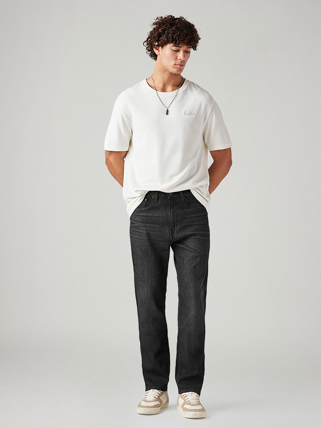 Men's 505 Black Straight Fit Mid Rise Jeans