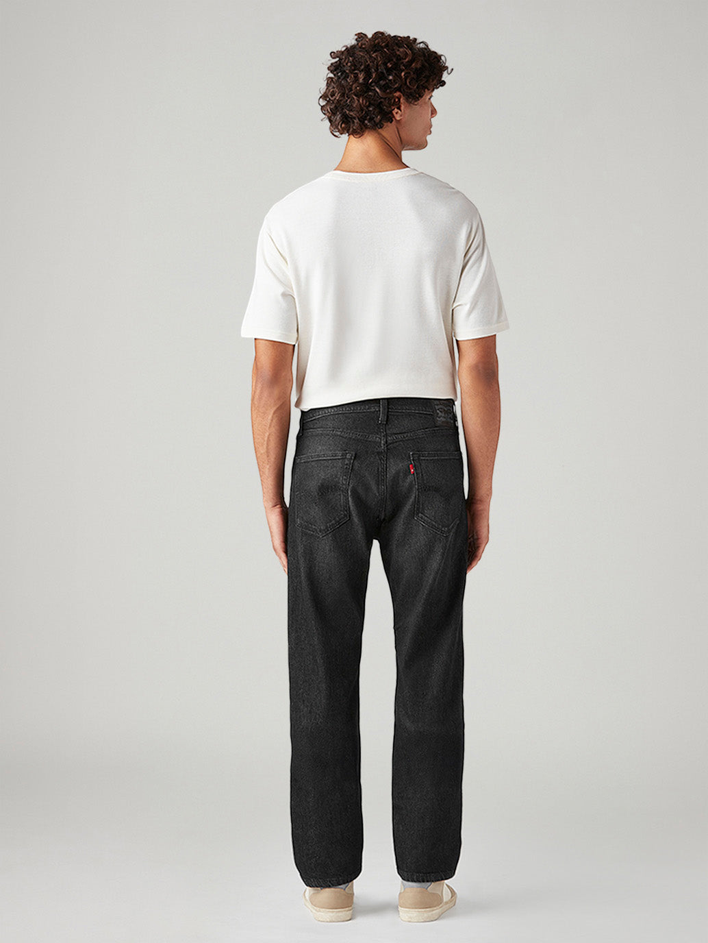Men's 505 Black Straight Fit Mid Rise Jeans - Back View