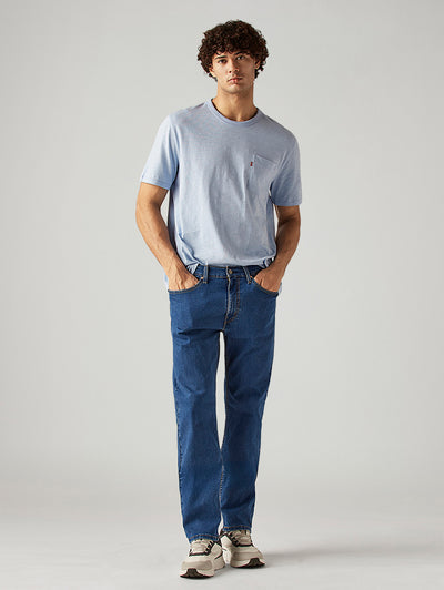 levi's Men's 505 Blue Straight Fit Mid Rise Jeans-picture-37