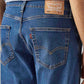 Men's 505 Blue Straight Fit Mid Rise Jeans - Detail View