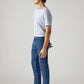 Men's 505 Blue Straight Fit Mid Rise Jeans - Side View