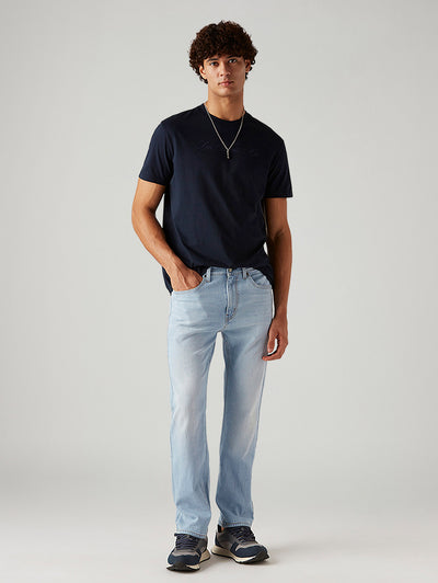 Men's 505 Light Blue Straight Fit Mid Rise Jeans-image-21