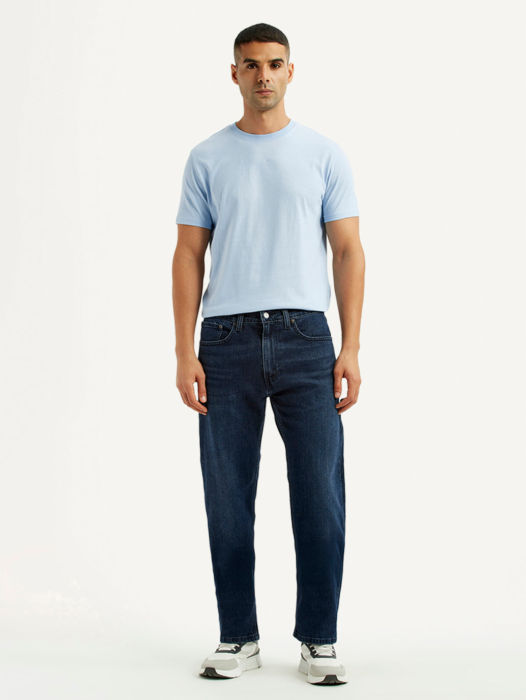 Men's 505 Dark Blue Straight Fit Mid Rise Jeans
