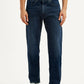 Men's 505 Dark Blue Straight Fit Mid Rise Jeans - Front View
