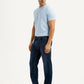 Men's 505 Dark Blue Straight Fit Mid Rise Jeans - Side View