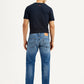 Men's 505 Blue Straight Fit Mid Rise Jeans - Back View
