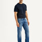 Men's 505 Blue Straight Fit Mid Rise Jeans - Side View