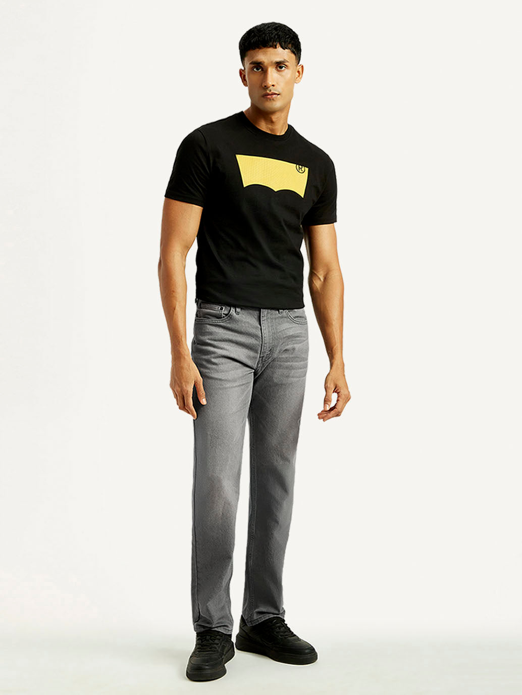 Men's 505 Light Grey Straight Fit Mid Rise Jeans