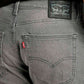 Men's 505 Light Grey Straight Fit Mid Rise Jeans - Detail View