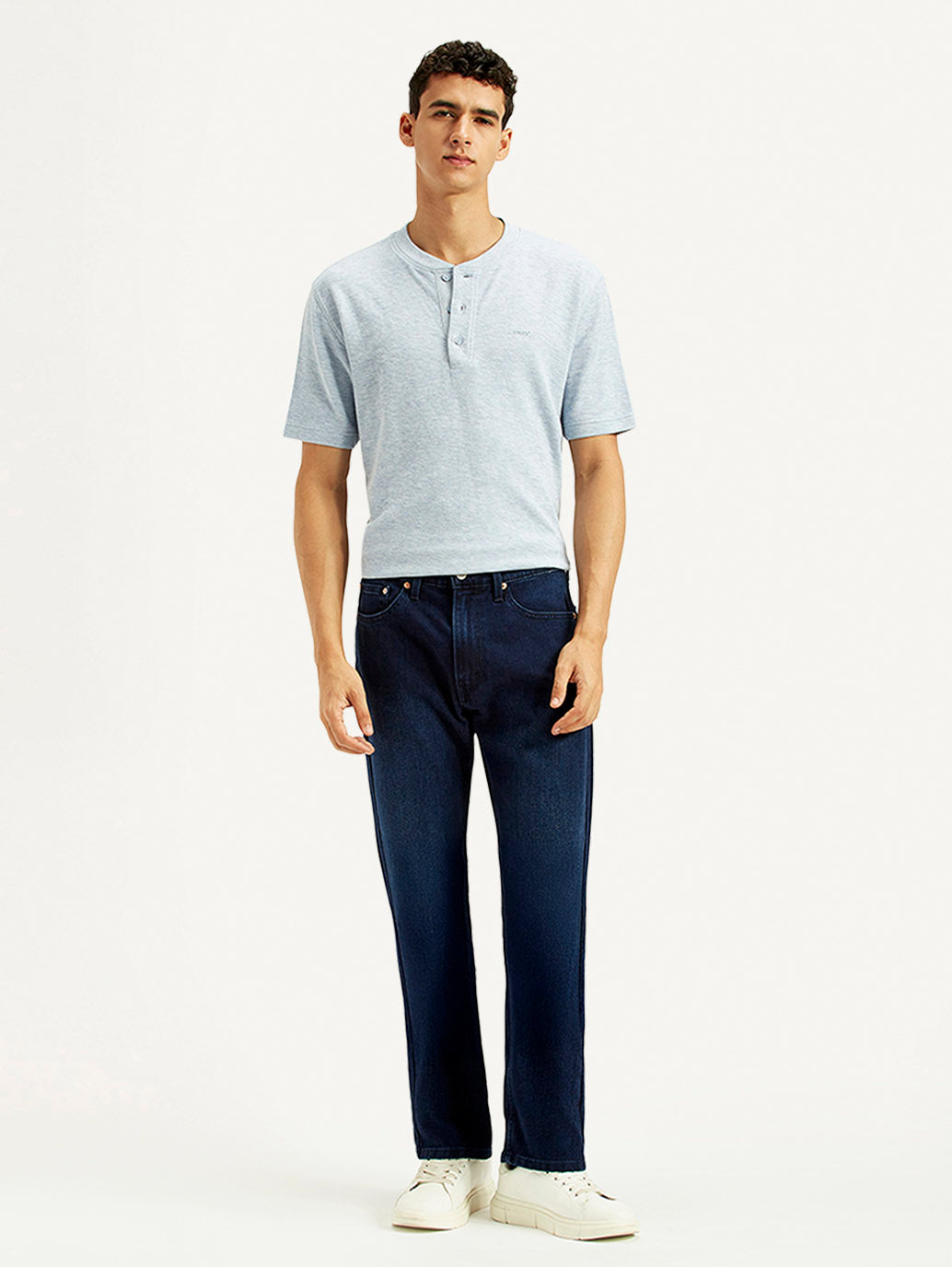 Men's 505 Indigo Straight Fit Mid Rise Jeans - Front View