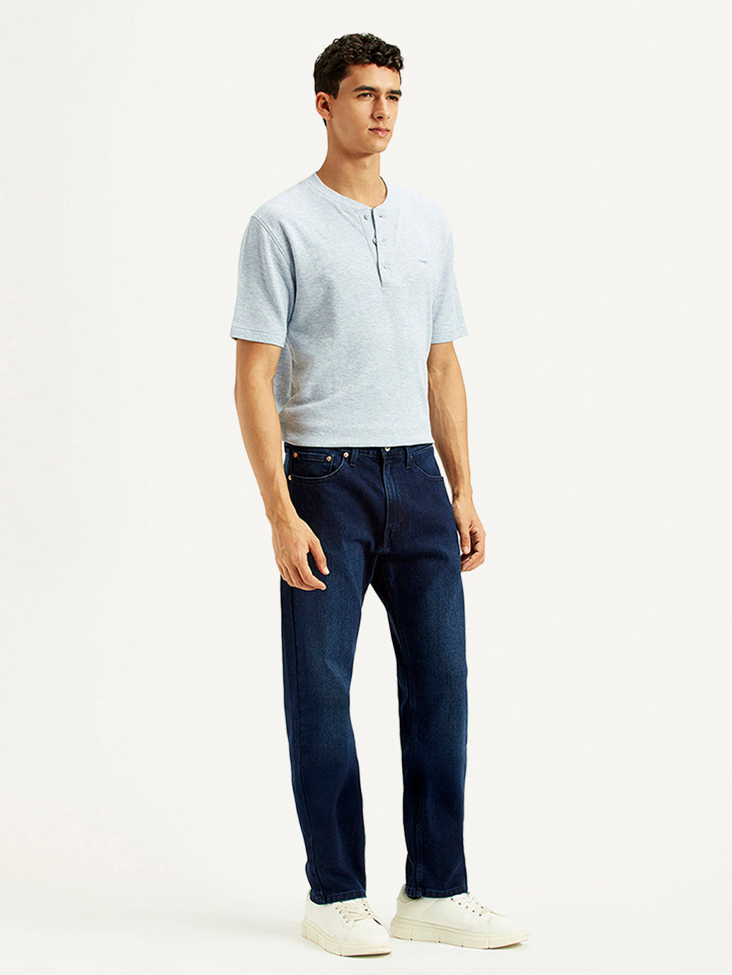 Men's 505 Indigo Straight Fit Mid Rise Jeans - Side View