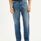 Men's 505 Blue Straight Fit Mid Rise Jeans - Front View