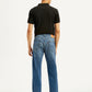 Men's 505 Blue Straight Fit Mid Rise Jeans - Back View