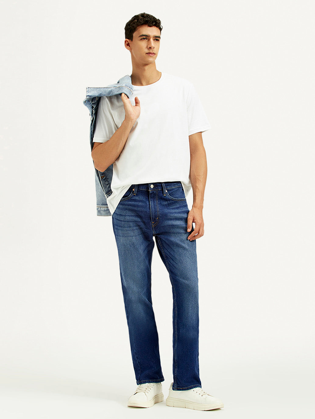 Men's 505 Indigo Straight Fit Mid Rise Jeans - Styleshot View