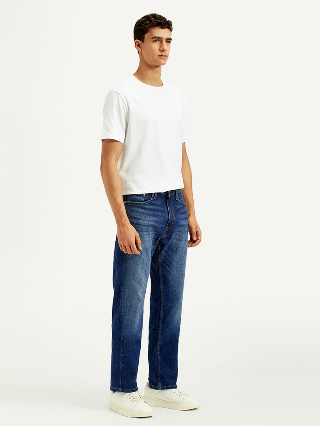 Men's 505 Indigo Straight Fit Mid Rise Jeans - Side View