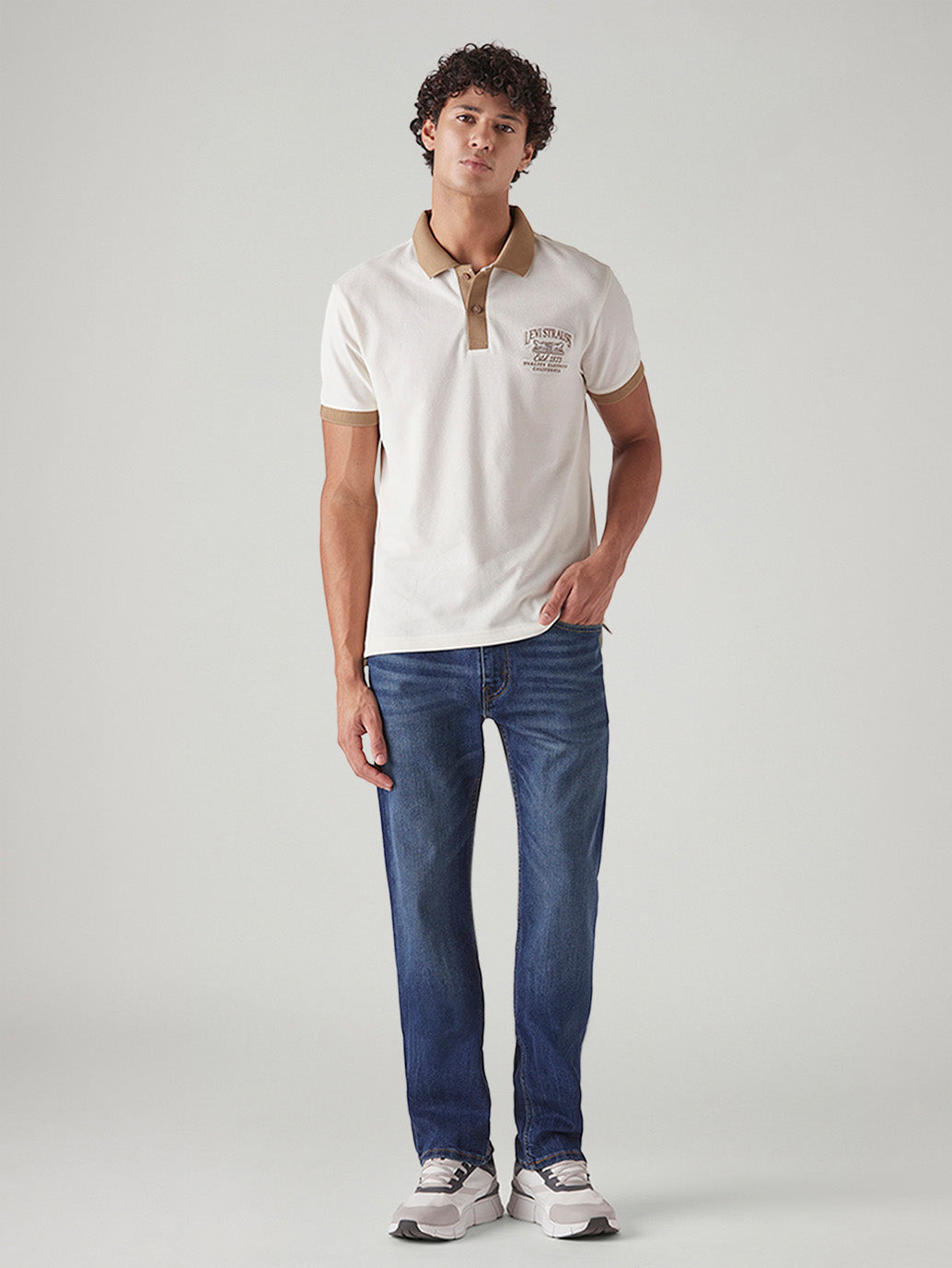 Men's 505 Blue Straight Fit Mid Rise Jeans