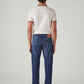 Men's 505 Blue Straight Fit Mid Rise Jeans - Back View