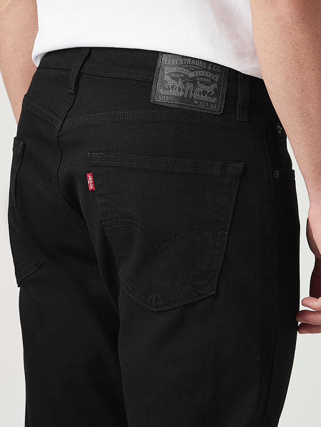 Mens 505 Mid Rise Straight Fit Cotton Stretch Blend Jeans - 20 View