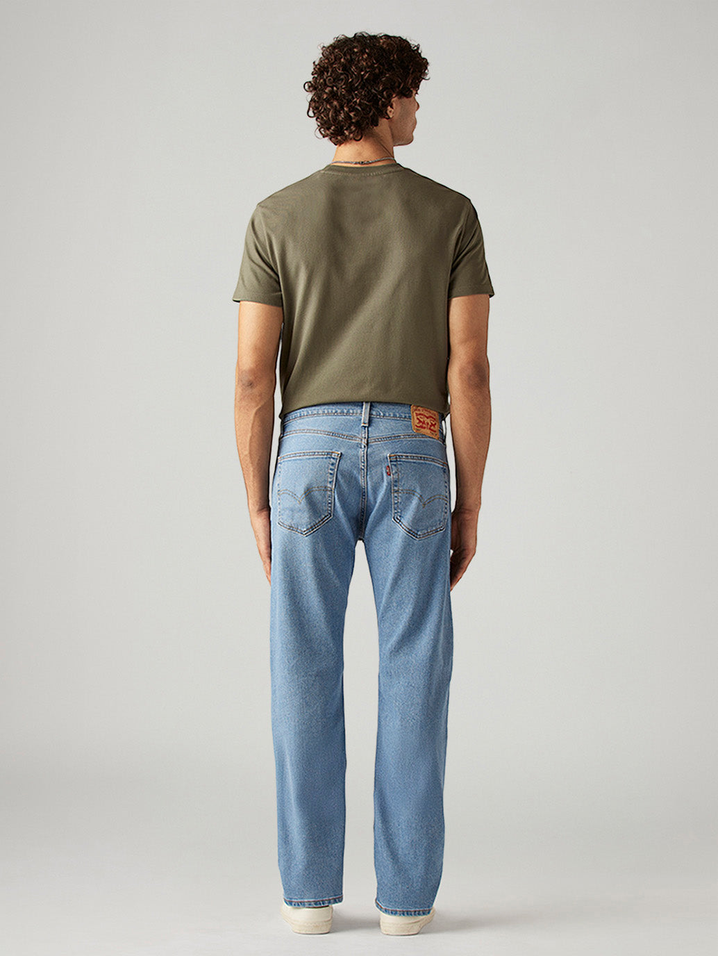 Men's 505 Light Blue Straight Fit Mid Rise Jeans - Back View